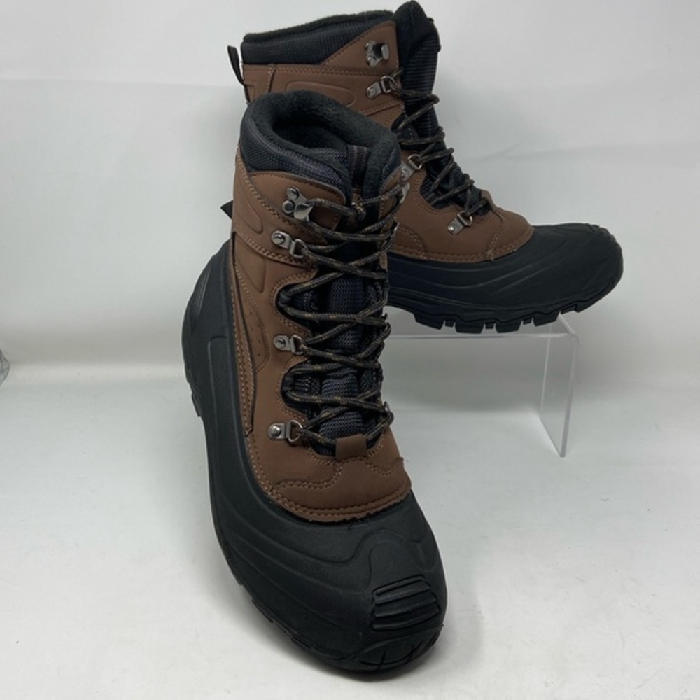 NWT London Fog Breckenridge Brown/Black Lace Up Insulated Winter Snow Boots 11M